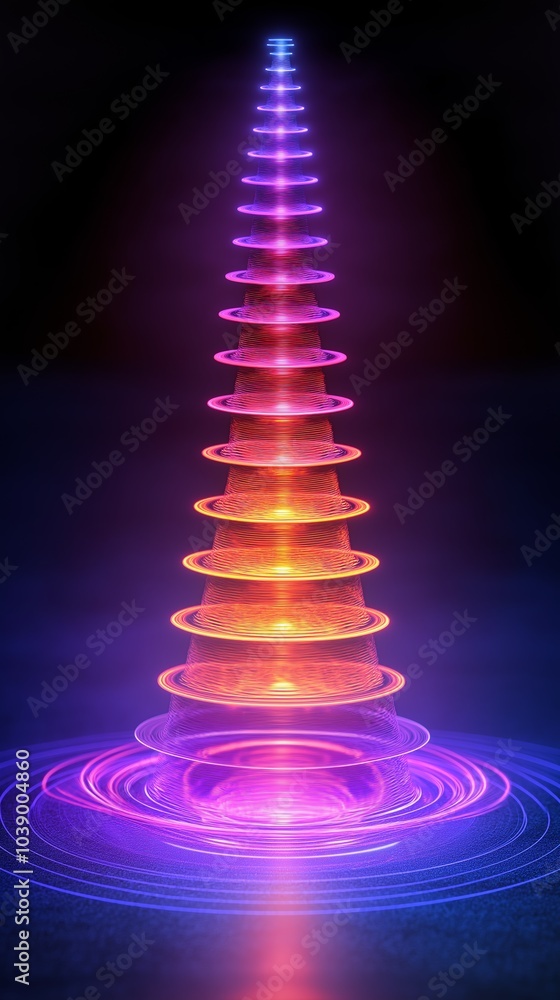 Poster abstract digital waves of vibrant neon colors, representing data flow, connectivity, and modern tech