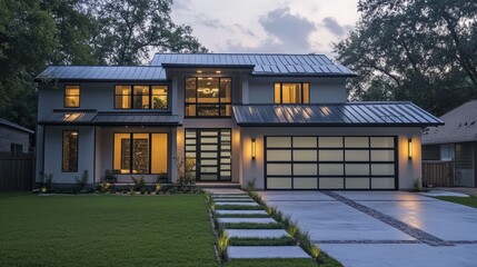 Naklejka premium Modern Home with a Sleek Design