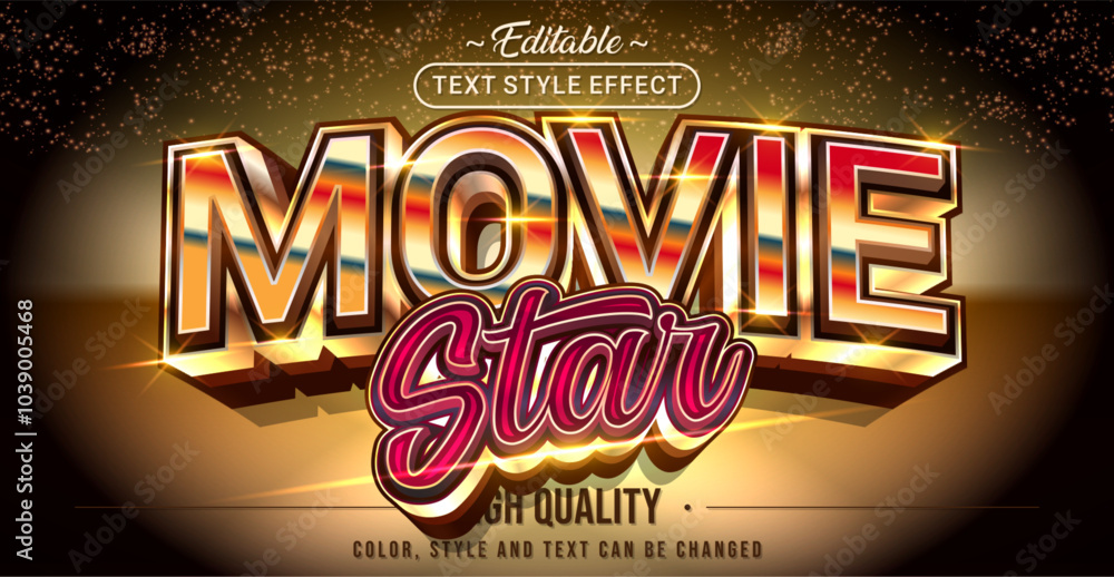 Poster Editable text style effect - Movie Star text style theme.