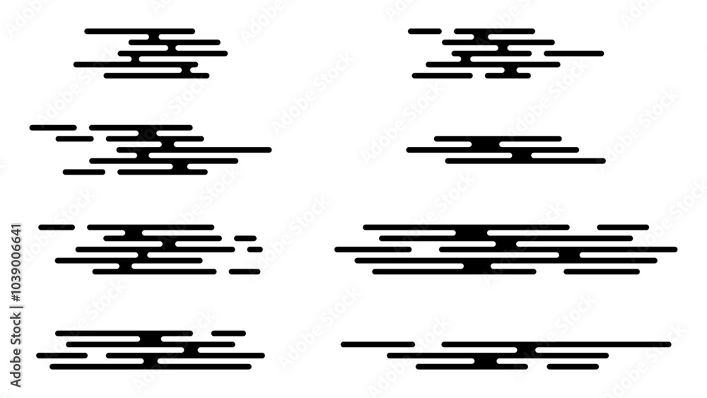 Aufkleber simple clouds set isolated on white background. vector design element chinese and japanese style. tr