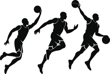 basketball player silhouette vector illustration .
