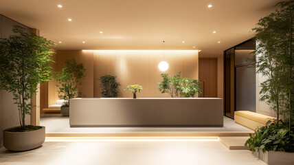 ミニマルで現代的なデザインの日本の歯科医院