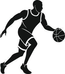 basketball player silhouette vector illustration .