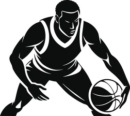 basketball player silhouette vector illustration .