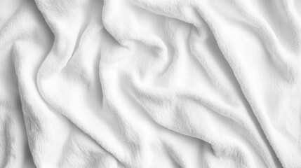 Soft white towel. White cotton fabric towel texture