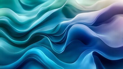 Fototapeta premium Abstract Blue and Green Wavy Background Illustration
