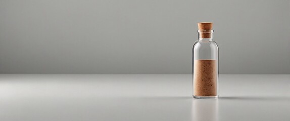 White wine bottle on a red background, showcasing its transparent glass design, perfect for beauty or health-related contexts