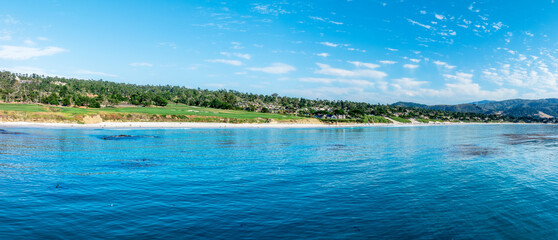 panoramic drone view of Carmel By the Sea, California