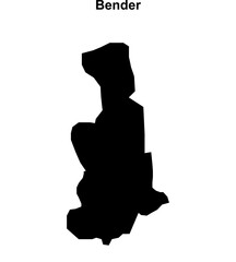 Bender district blank outline map