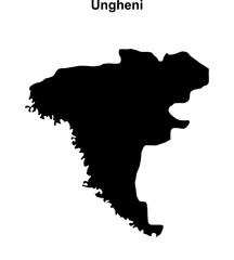Ungheni district blank outline map