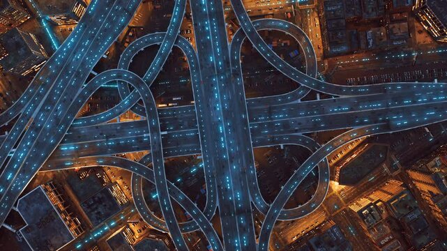 Web of Digital Signals of Autnomous Vehicles Spreading via AI System Network in a Metropolitan Urban City Area Aerial Flight Artificial Intelligence EVs AVs 5g