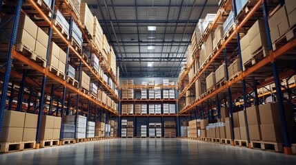 A modern, automated high-rack warehouse