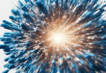 Fototapeta premium Blue color explosion isolated on white or transparent