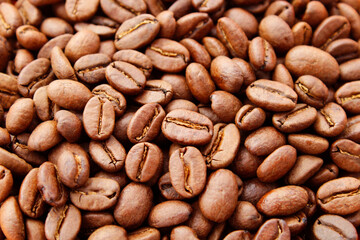 Background with roasted coffee beans
