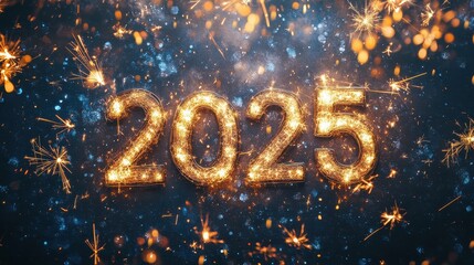 New Year's Eve Celebration 2025 with Sparkling Fireworks