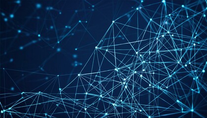 Abstract digital connection dots and lines. Technology background. Network connection structure. Plexus effect. 3d