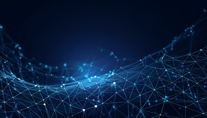 Abstract digital connection dots and lines. Technology background. Network connection structure. Plexus effect. 3d