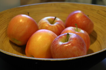 Red apples. Close up. Selective focus. 