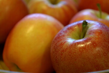 Red apples. Close up. Selective focus. 
