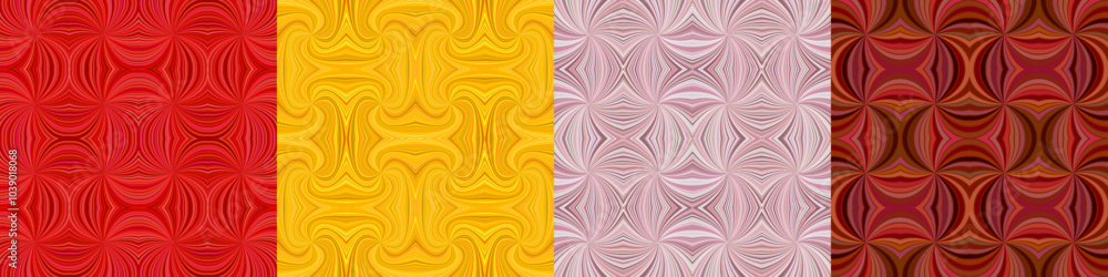 Poster abstract seamless curved stripe pattern set