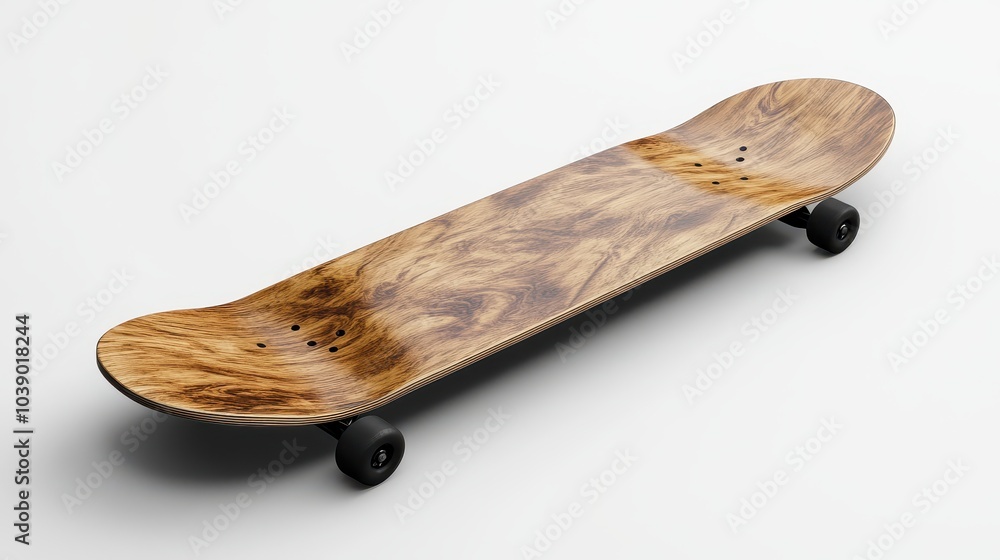 Poster a minimalist skateboard mockup showcases a stylish deck with generous space for branding, set agains
