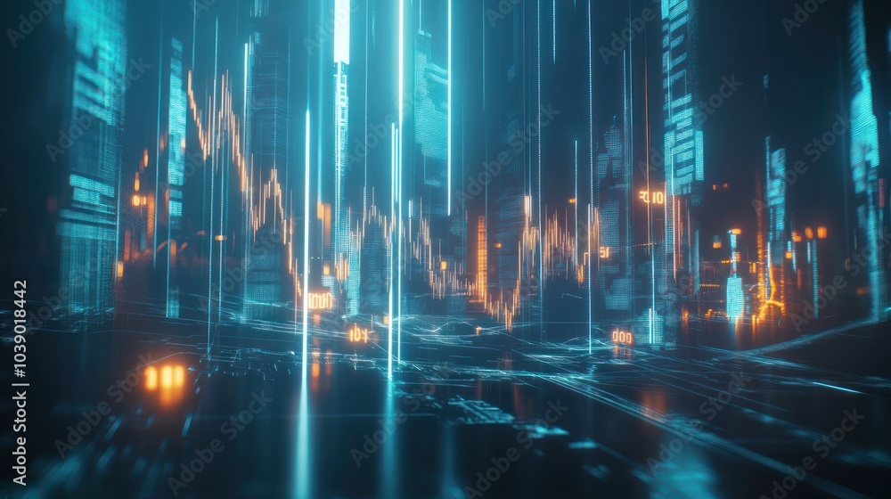 Poster abstract digital data visualization