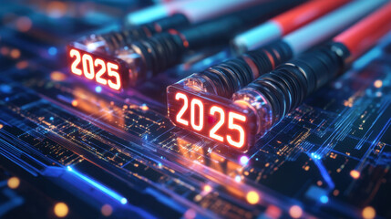 Obraz premium numbers 2025 on a beautiful background