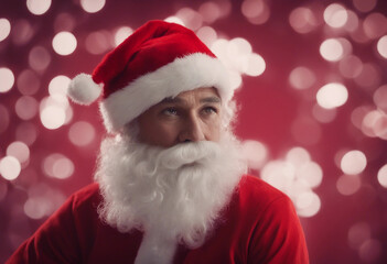 Santa claus red hat on red background