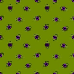 Cartoon Halloween monsters eyes seamless autumn pattern for wrapping paper