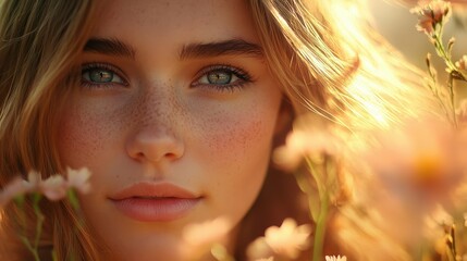 Fototapeta premium Natural Beauty in Floral Surroundings