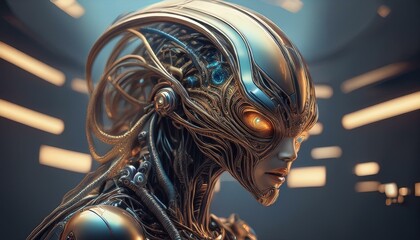 Alian Roboter Technischen mechanischen Detail Ausserirdischer 