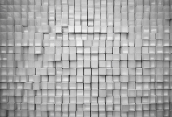 White digital pixel squares art isolated geometric overlay