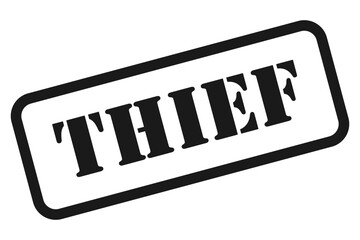 Obraz premium Thief black stamp vector isolated