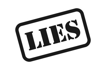 Lies black stamp vector isolated
