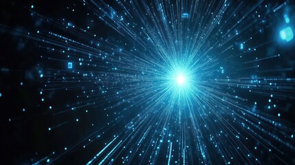 Naklejka premium Abstract Blue Light Explosion