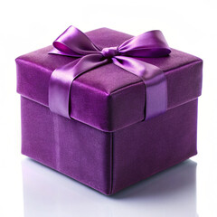 Obraz premium purple gift box with ribbon