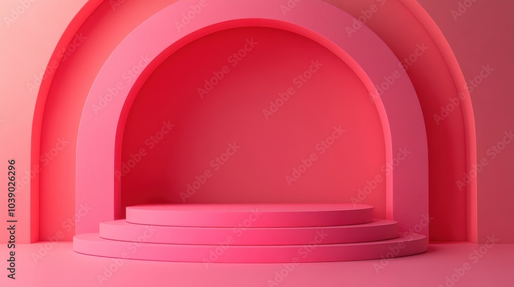 Poster abstract geometric minimal podium background shape for cosmetic and product display showcase. 3d
