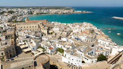 Aerial view of the historic center of Otranto in the province of Lecce, Salento, Puglia, Italy. You...