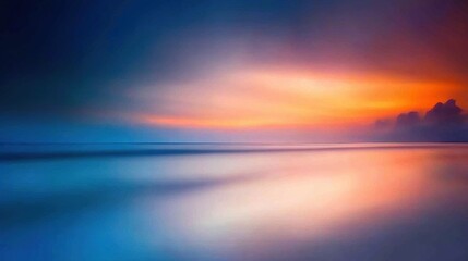 Naklejka premium A stunning watercolor depiction of a sunset on a tranquil lake, featuring a solitary wooden rowboat drifting peacefully amidst rolling white clouds