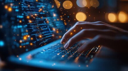 Abstract of digital online technology work business