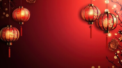 Vibrant Chinese New Year Lanterns Illuminating the Festive Atmosphere