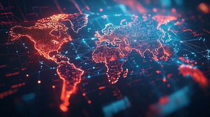 A Digital Representation of the World Connected by Lines and Dots