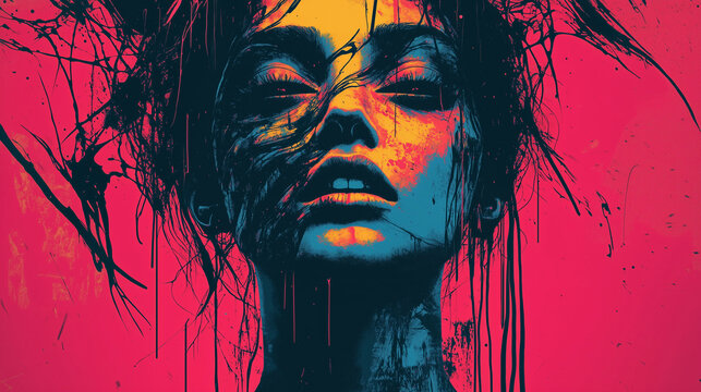 Artistic Representation of Mental Health Struggles: Angst and Depression.