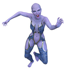 女性エイリアン　3DCGレンダリング