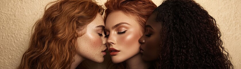 Radiant Moment Captured with Women Embracing Intimacy