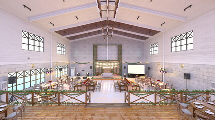 パーティー会場　3DCGレンダリング