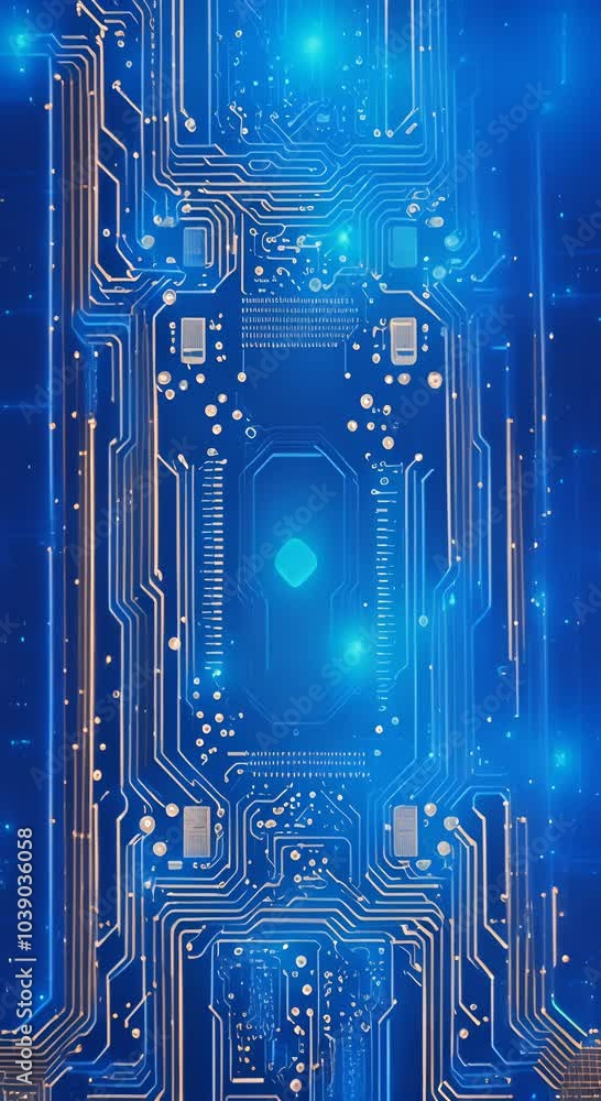 Poster abstract technology background abstract blue glowing circuit board background futuristic blue circui