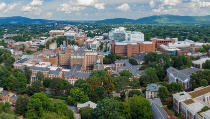 Obraz premium Downtown Charlottesville city skyline, Virginia, United States.
