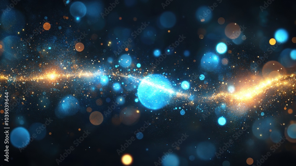 Poster abstract digital lens flare with special lighting effects on a dark background featuring glowing lig