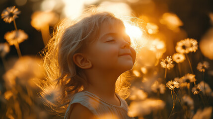 portrait of a girl in the sunset